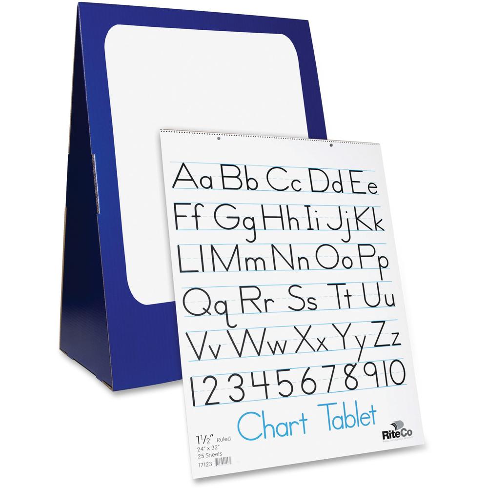 Flipside Deluxe Chart Stand/DryErase Tablet Set - Blue, White - 1 / Set