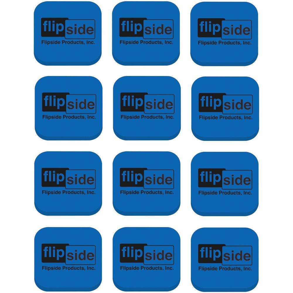 Flipside Magnetic Whiteboard Student Erasers - Blue - Square - EVA Foam - 2" Width x 2" Height x - 2" Length - 12 / Set - Magnet