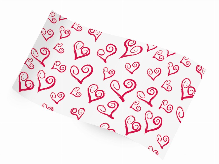 Tissue Paper - 20"x30" Swirly Hearts