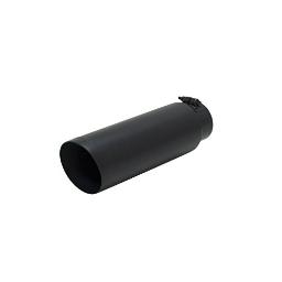 EXHAUST TIP, LOGO EMBOSSED, SS, BLACK CERAMIC COATED, DOUBLE WALL, ANGLE CUT, 3