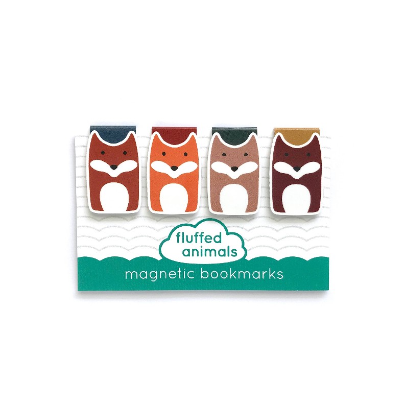 Cute Animal Magnetic Bookmark Set of 4 - Foxes Set