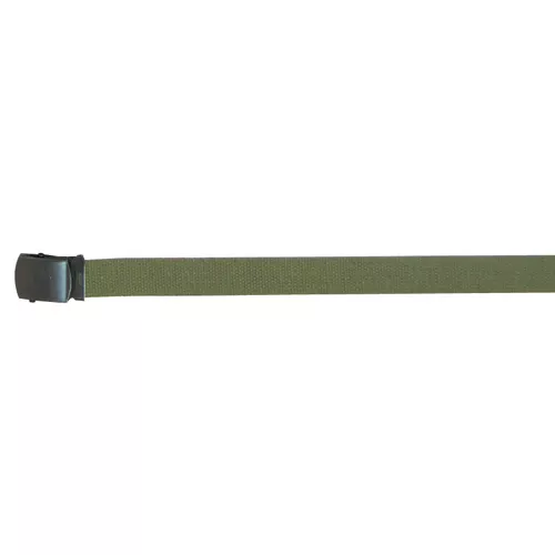 54" Cotton Web Belt, 12 Pack Black Buckle - Olive Drab