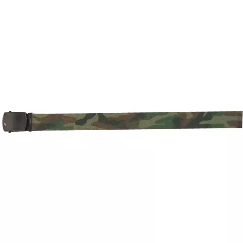 54" Cotton Web Belt, 12 Pack Black Buckle - Olive Drab Camoflauge