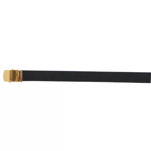 54" Cotton Web Belt, 12 Pack Brass Buckle - Black