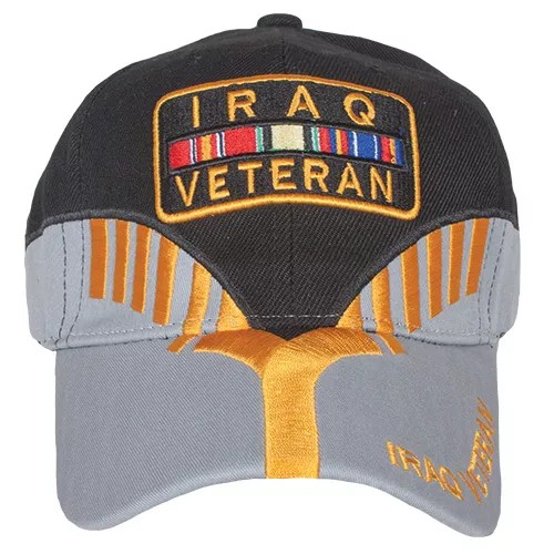 Embroidered Ball Cap Black/Grey Heritage - Iraq Veteran