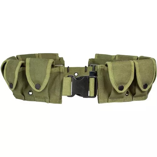 GI Style 10 Pocket Canvas Cartridge Belt - Olive Drab