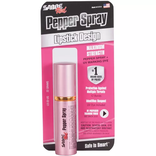 Sabre Red Pepper Spray 0.75 Oz Pink Lipstick