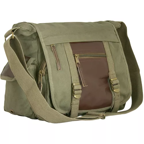 Deluxe Concealed-Carry Messenger Bag - Vintage Olive Drab