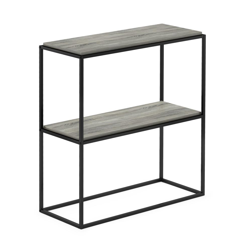 Furinno Moretti Modern Lifestyle Wide Stackable Shelf, 2-Tier, French Oak Grey