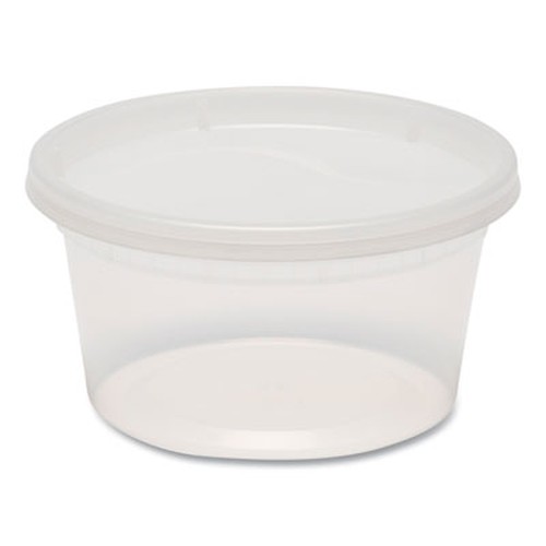 Plastic Deli Containers, 12 oz, Clear, Plastic, 240/Carton