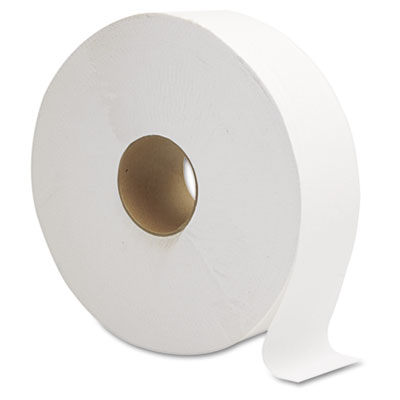 JRT Jumbo Bath Tissue, 1-Ply, White, 12" dia, 6 Rolls/Carton