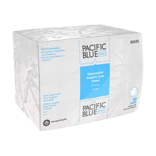 Pacific Blue Select Disposable Patient Care Washcloths, 9.5 x 13, White, 50/Pack, 20 Packs/Case
