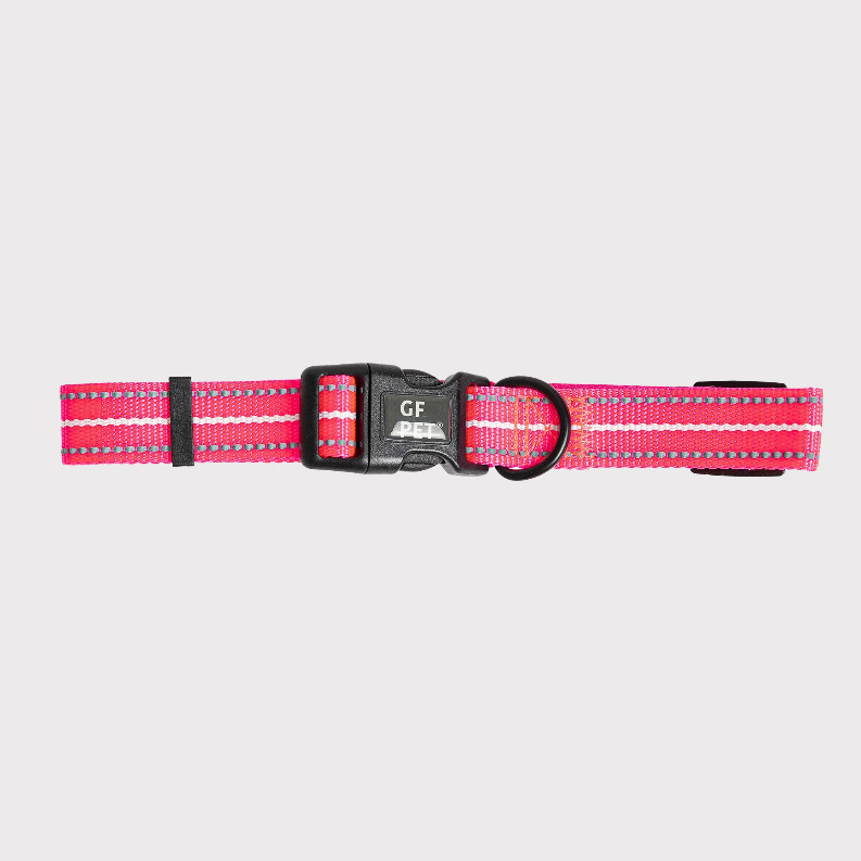 GF Pet  Reflective Collar Large-Wide Neon Pink