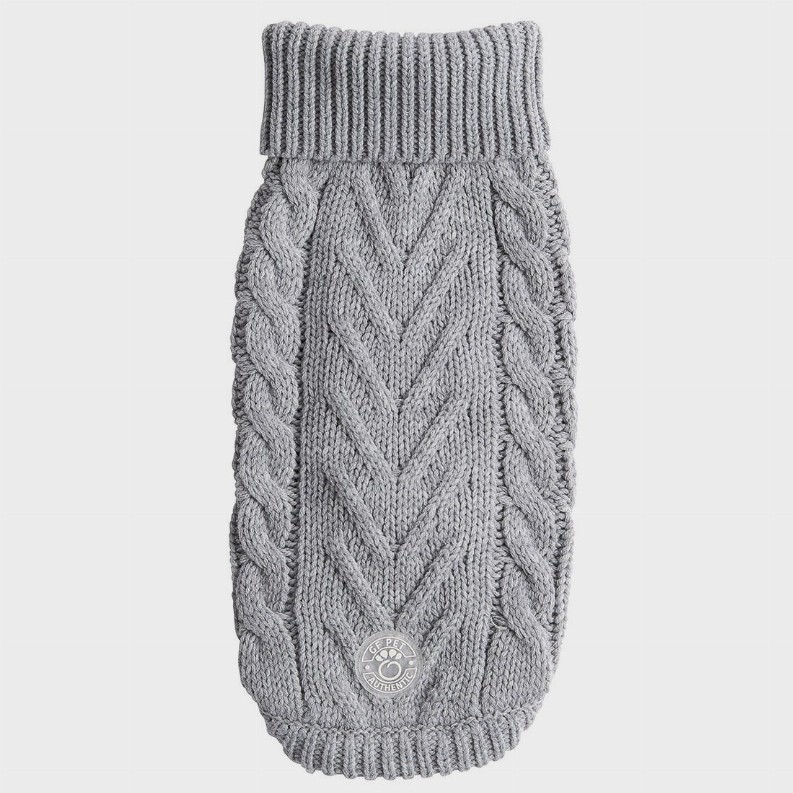 GF Pet Chalet Dog Sweater Medium Grey