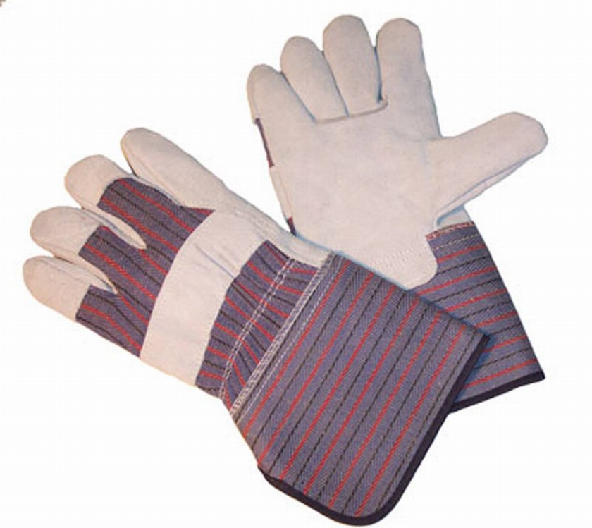 Suede Leather Work Gloves with Extra Long Rubberized Cuff