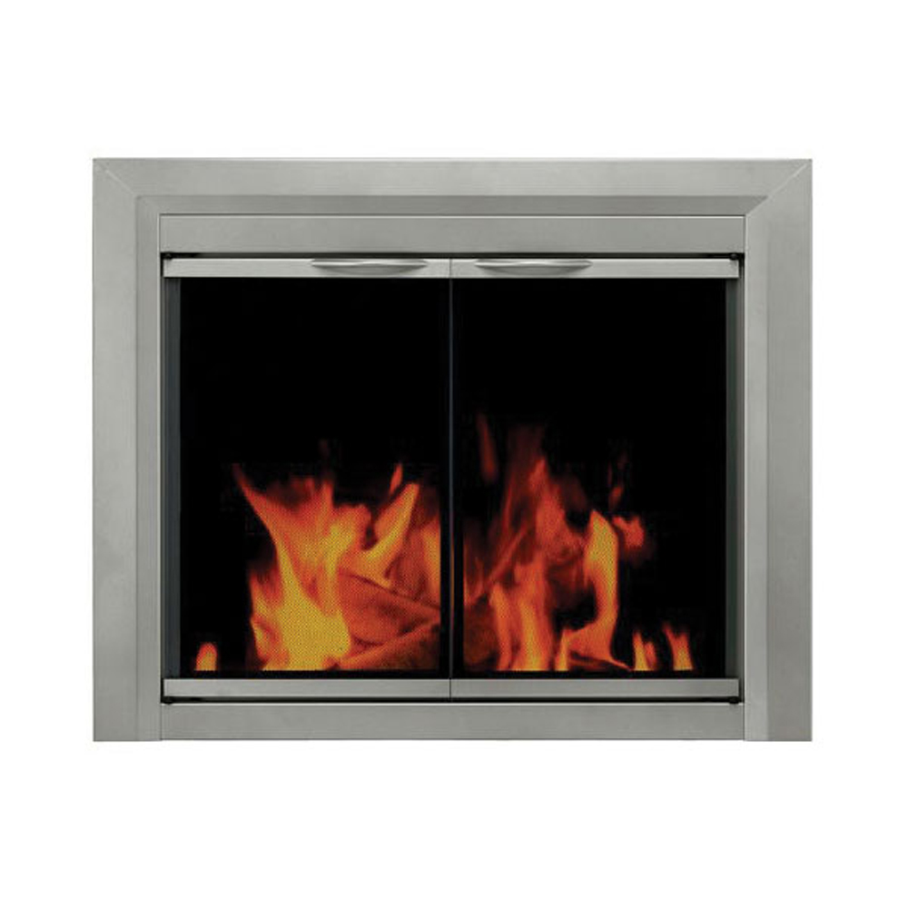 Pleasant Hearth Colby Large Sunlight Nickel Cabinet-Style Glass Doors - CB-3302