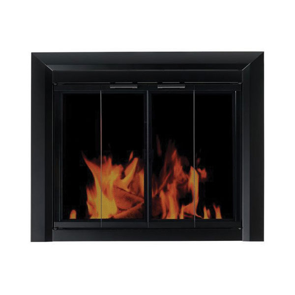 Pleasant Hearth Clairmont Medium Black Bi-Fold-Style Glass Doors - CM-3011
