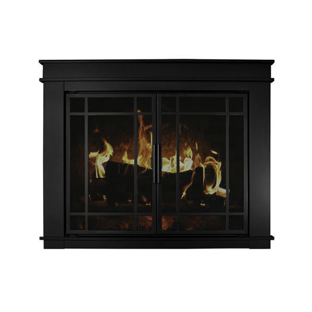 Pleasant Hearth Fillmore Medium Midnight Black Cabinet-Style Glass Doors - FL-5801