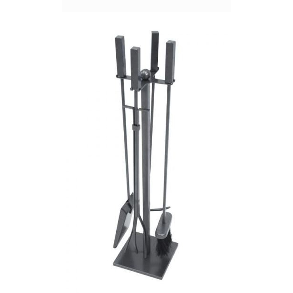 Pleasant Hearth Atticus 4 Piece Gun Metal Fireplace Tool Set - FA617TL