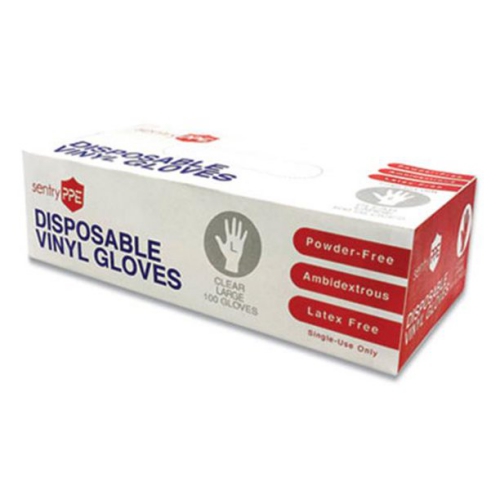 Single Use Vinyl Glove, Clear, Large, 100/Box, 10 Boxes/Case
