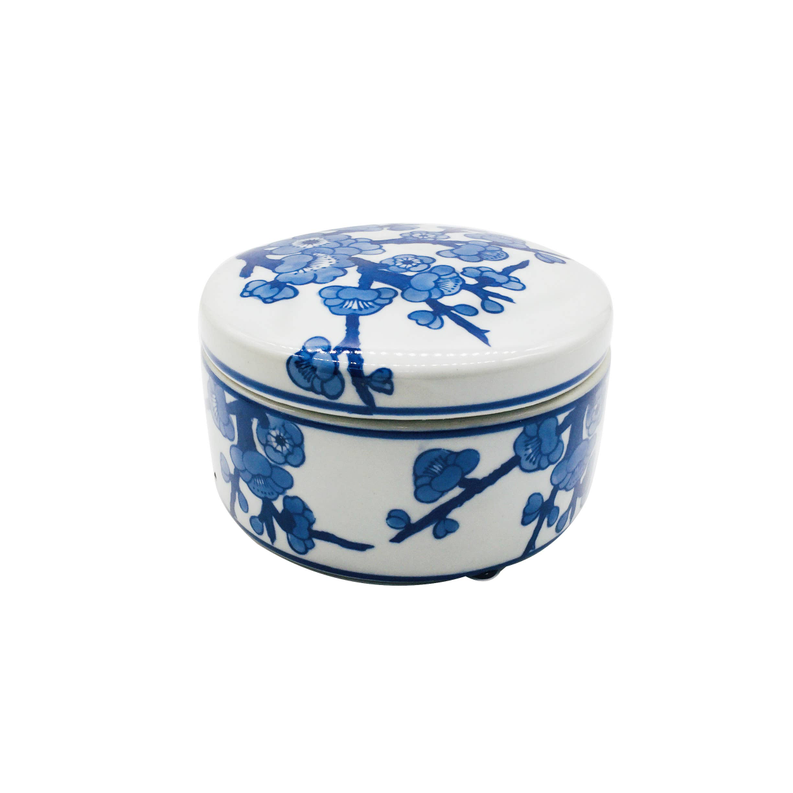 Chinoiserie Round Ceramic Box 