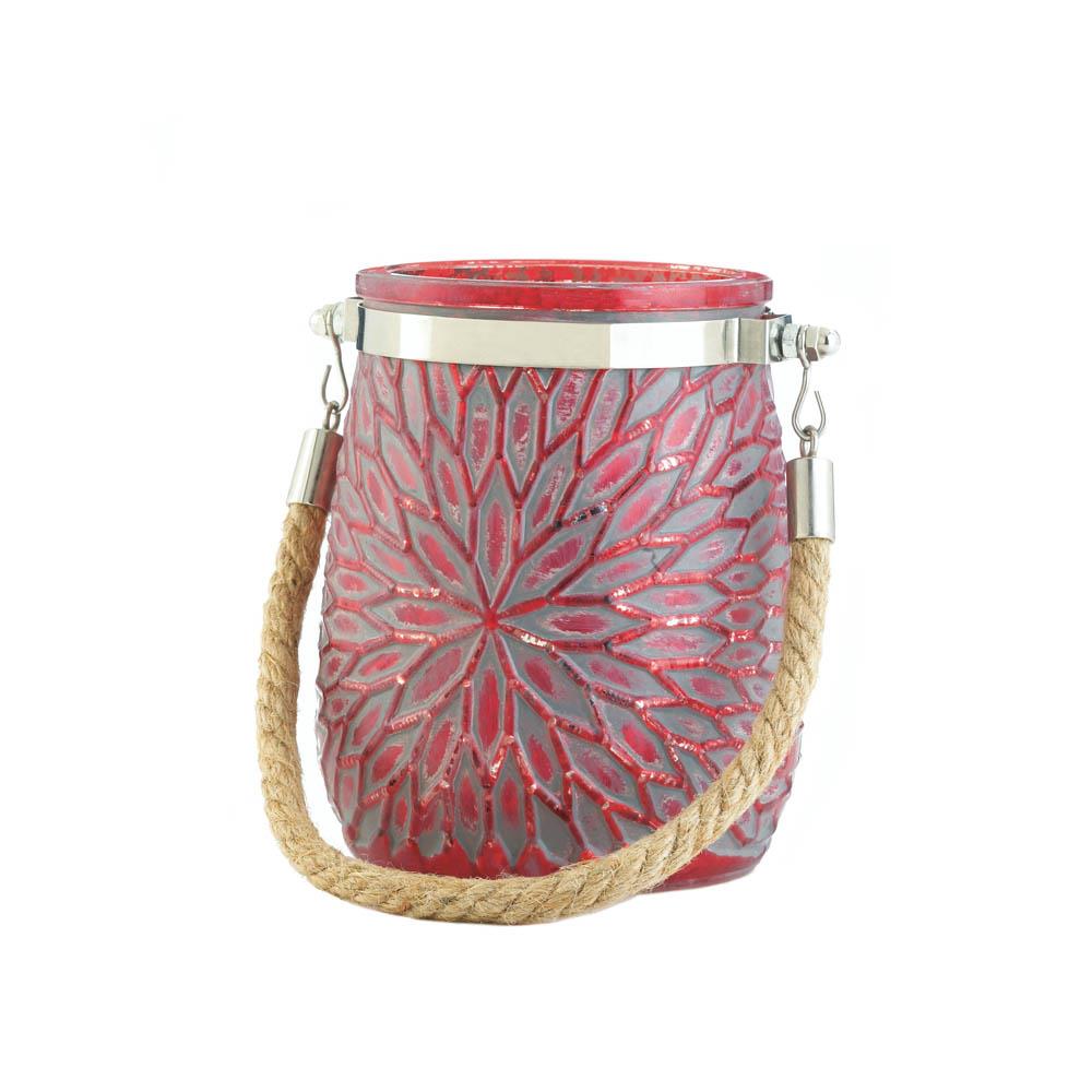 Red Flower Candle Holder