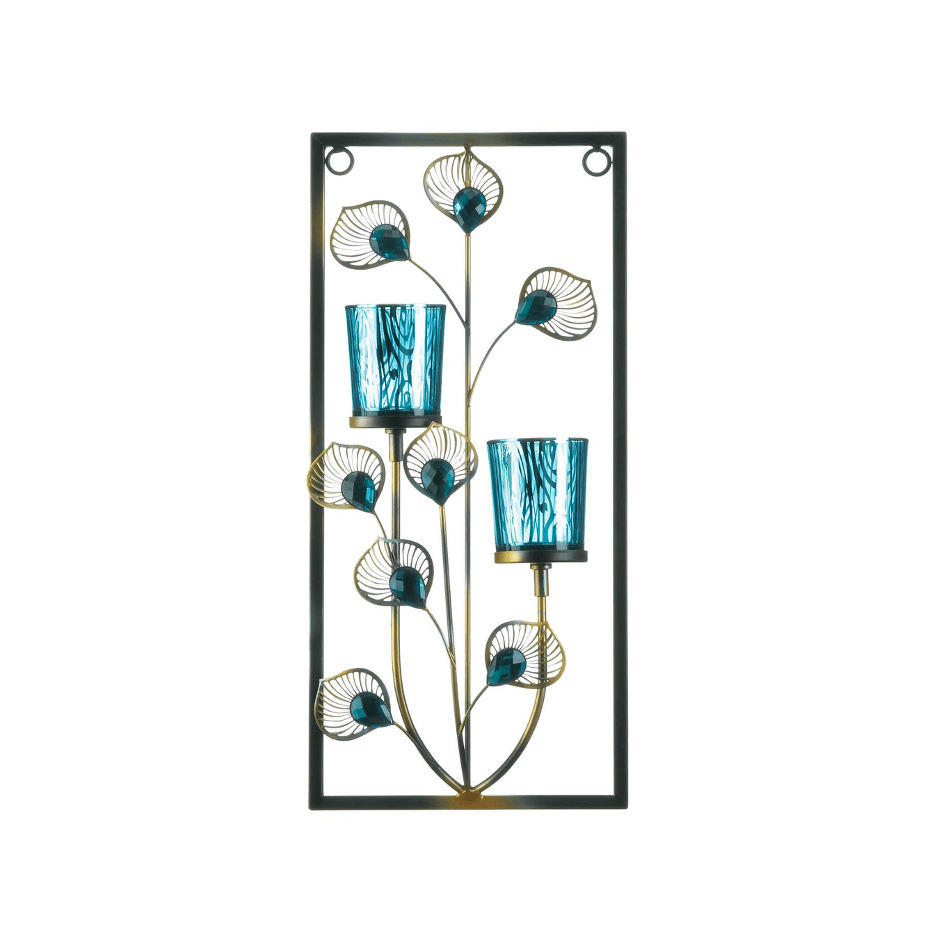 Two Candle Peacock Wall Sconce