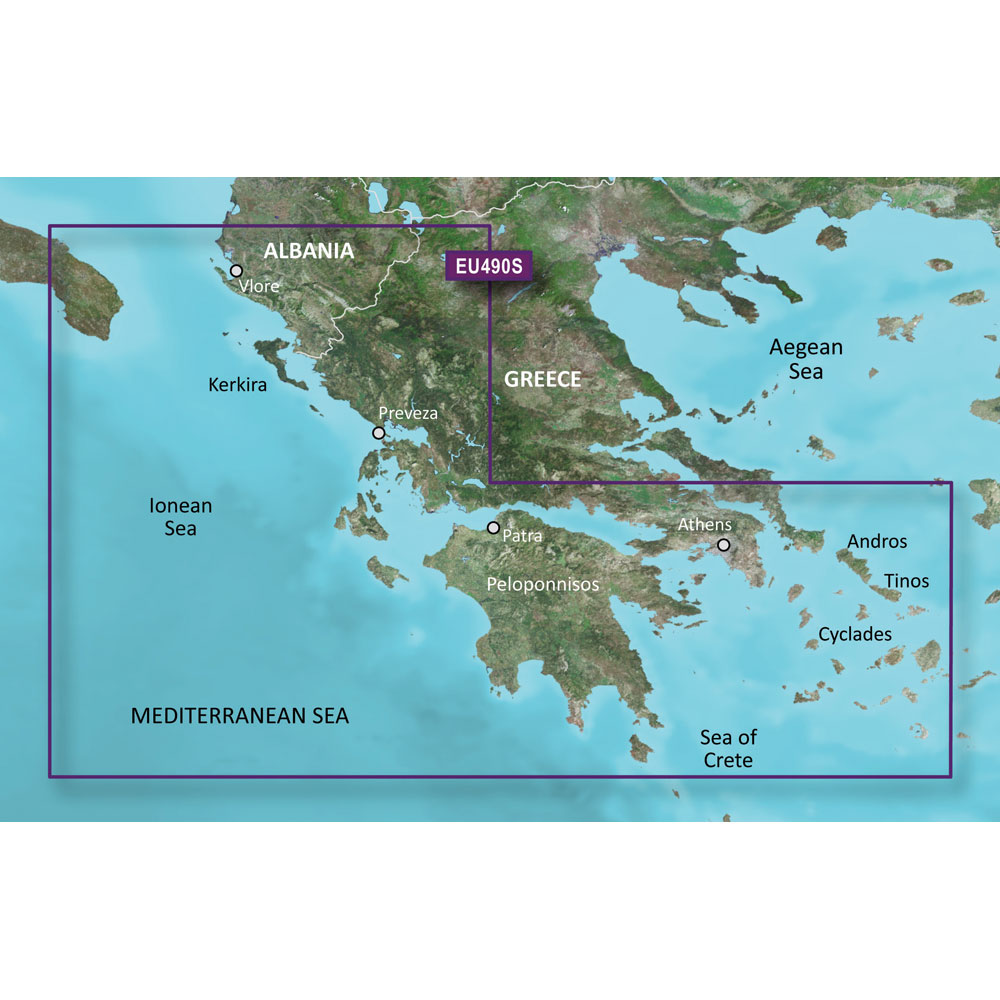 Garmin BlueChart g3 Vision HD - VEU490S - Greece West Coast & Athens - microSD/SD