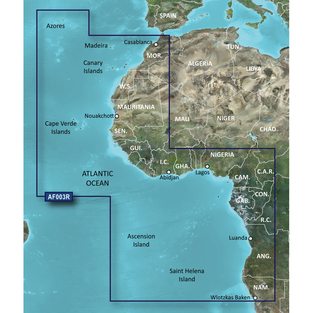 Garmin BlueChart g2 Vision HD - VAF003R - Western Africa - microSD/SD