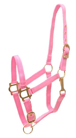 Gatsby Adjustable Nylon Halter With Snap Pony Pink