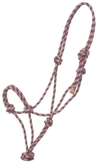 Gatsby Classic Cowboy Rope Halter Horse Burgundy/ Steel Grey