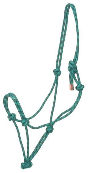 Gatsby Classic Cowboy Rope Halter Horse Teal/Black