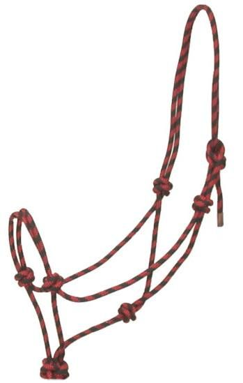 Gatsby Classic Cowboy Rope Halter Horse Red/Black