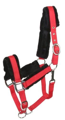 Gatsby Nylon Halter with Removable Fleece Cob Red