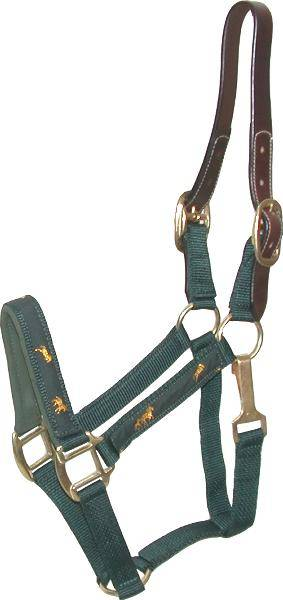 Gatsby Nylon Breakaway Halter with Horse Overlay & Snap Oversize Hunter