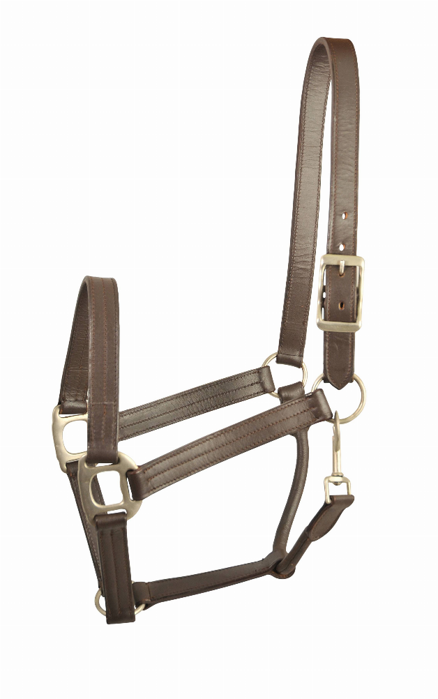 Gatsby Triple Stitched Leather Halter Horse Brown