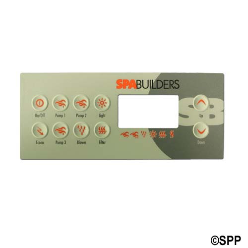 Overlay, Spaside, Gecko TSC8, 10-Button, Pump1-Pump2-Pump3-Econ, For 0201-007153