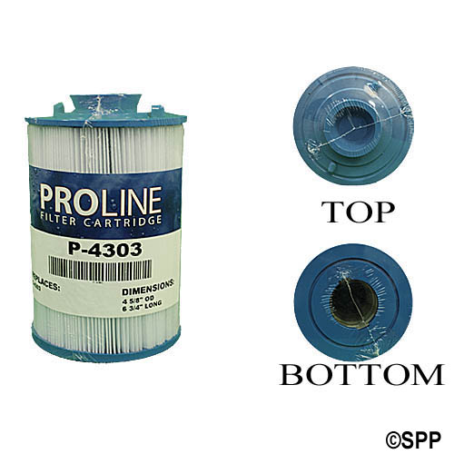 Filter Cartridge, Proline, Diameter: 4-5/8", Length: 6-3/4", Top: Handle, Bottom: 1-9/10" Open, 25 sq ft