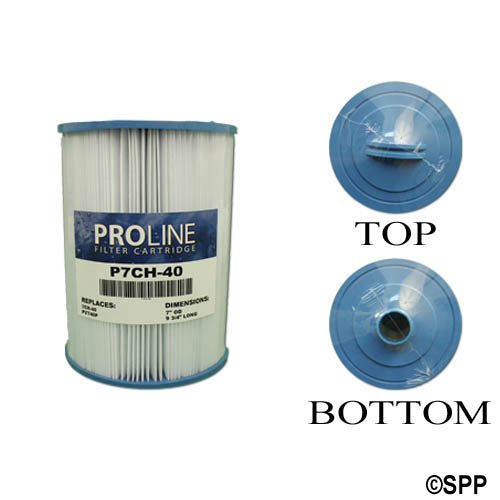 Filter Cartridge, Proline, Diameter: 7", Length: 9-3/4", Top: Handle, Bottom: 1-1/2" MPT, 40 sq ft