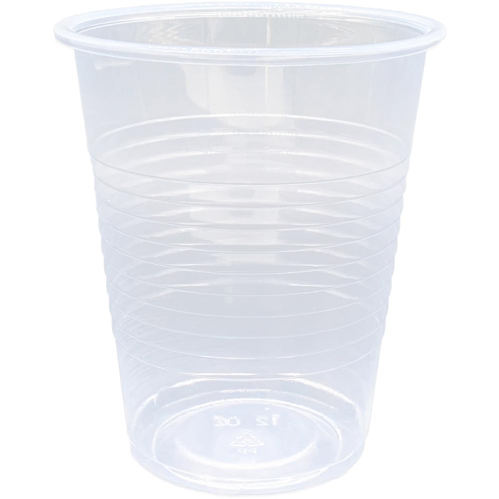 Genuine Joe Translucent Plastic Beverage Cups - 100 / Sleeve - 12 fl oz - 1000 / Carton - Clear - Plastic - Cold Drink