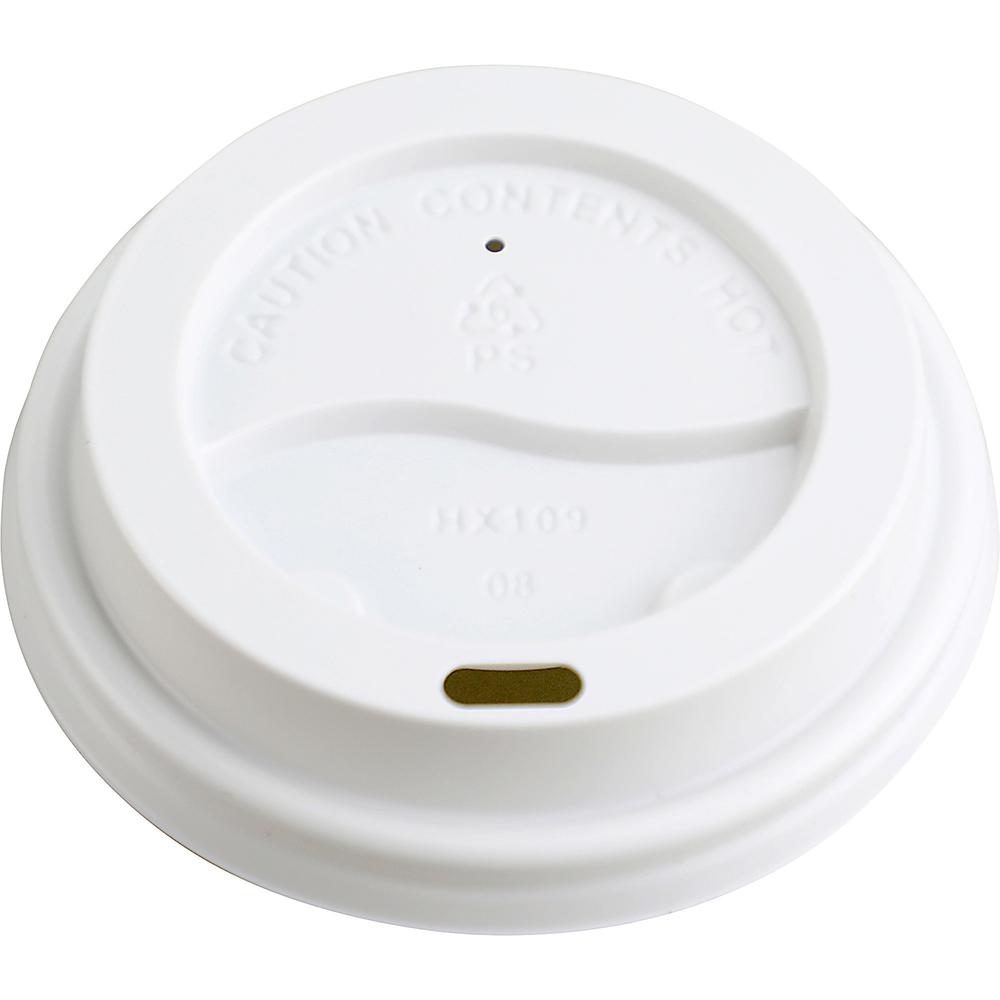 Genuine Joe Hot Cup Protective Lids - Polystyrene - 20 / Carton - White