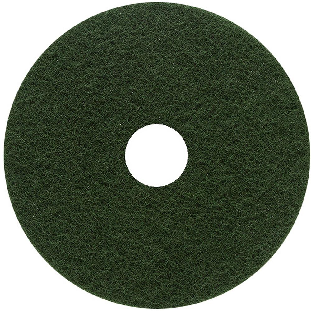 Genuine Joe Scrubbing Floor Pad - 5/Carton x 18" Diameter - Scrubbing - 175 rpm to 800 rpm Speed Supported - Heavy Duty, Long La