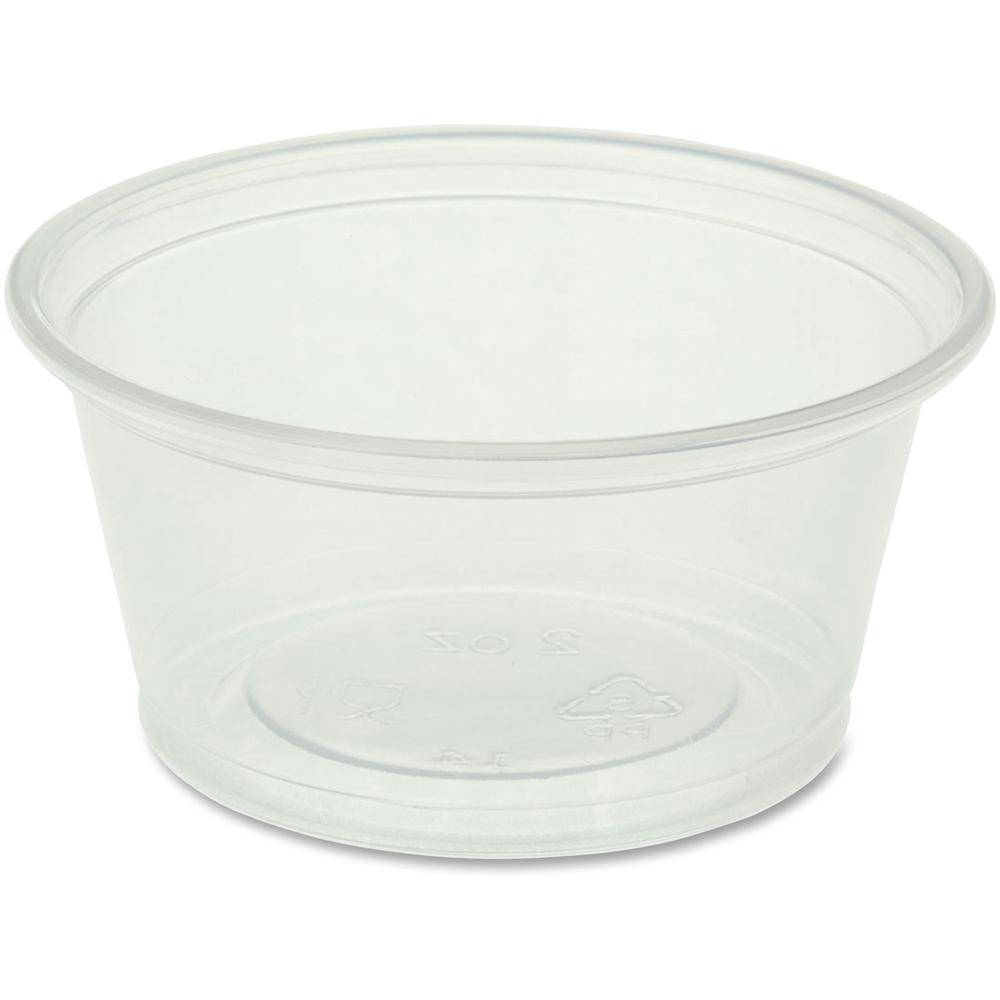 Genuine Joe Portion Cups - 2 fl oz - 50 / Carton - Clear - Polystyrene - Beverage, Sauce