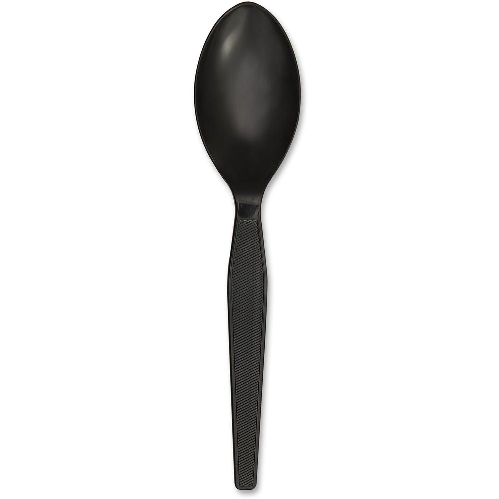 Genuine Joe Heavyweight Spoon - 1 Piece(s) - 1000/Carton - Spoon - 1 x Spoon - Disposable - Textured - Black