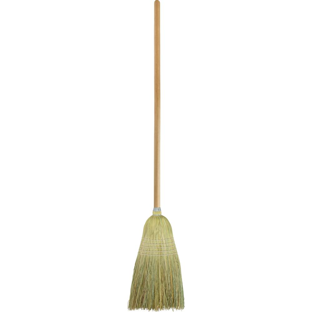 Genuine Joe GJO58563, Janitor Lobby Blend Broom, 1 Each, Nickel - 11" Fiber Bristle - 56" Handle Length - Wood Handle - 1 Each