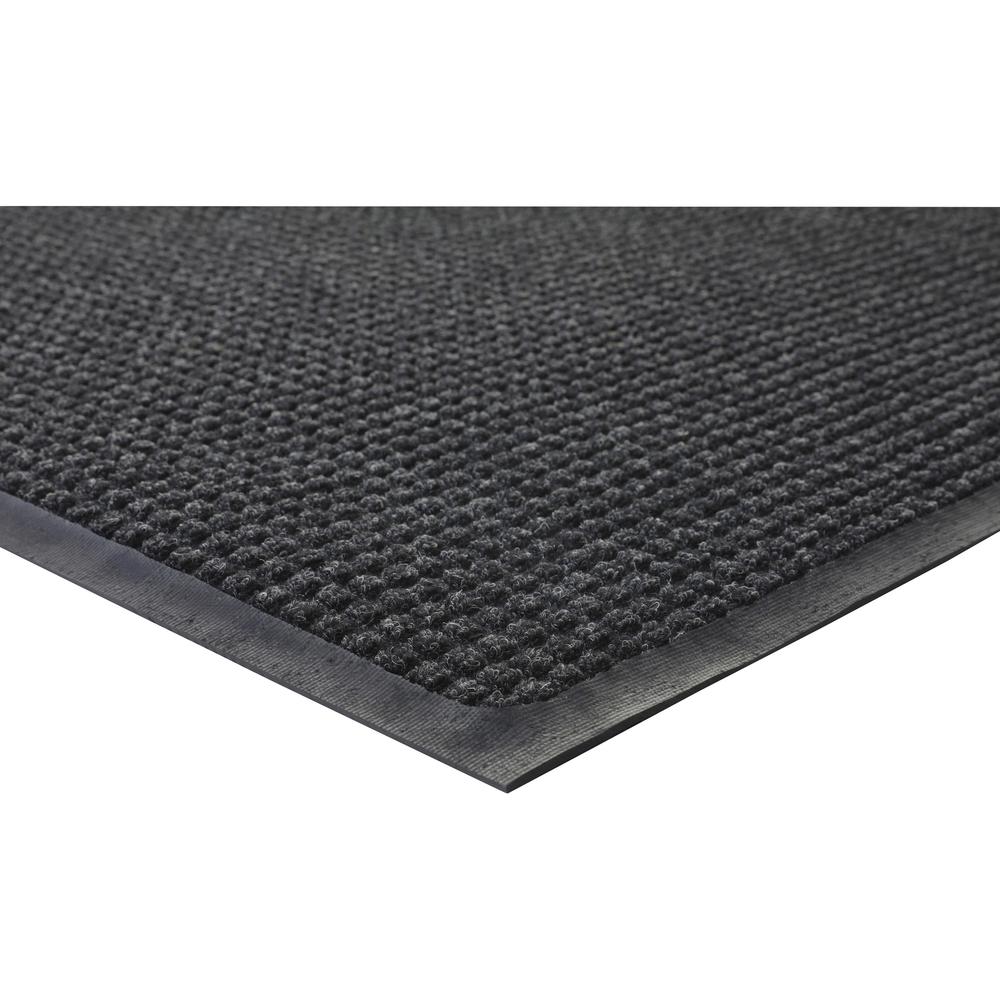 Genuine Joe Waterguard Floor Mat - Floor - 10 ft Length x 36" Width - Rectangle - Rubber - Charcoal