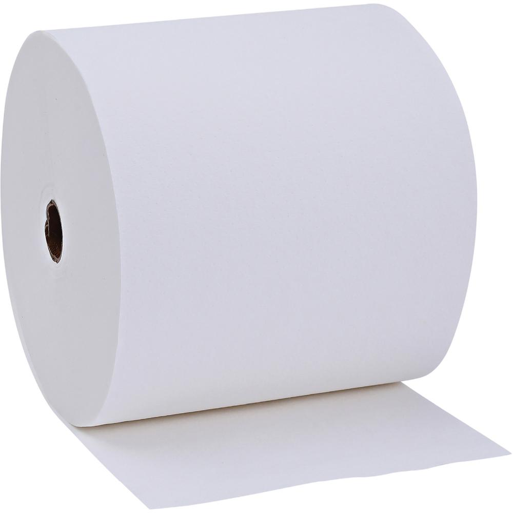 Genuine Joe Solutions 1-ply Hardwound Towels - 1 Ply - 7" x 600 ft - White - Virgin Fiber - Embossed, Absorbent, Soft, Chlorine-