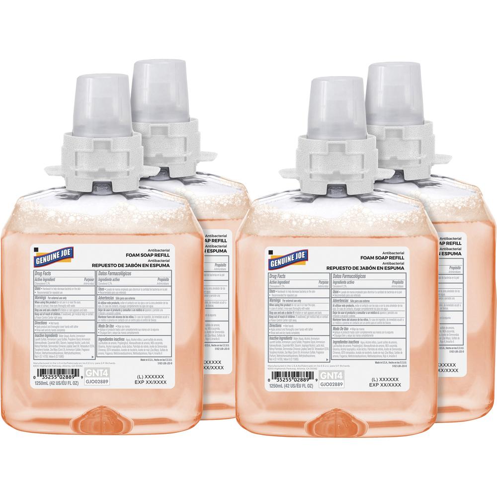 Genuine Joe Antibacterial Foam Soap Refill - Orange Blossom Scent - 42.3 fl oz (1250 mL) - Bacteria Remover - Hand, Skin - Orang