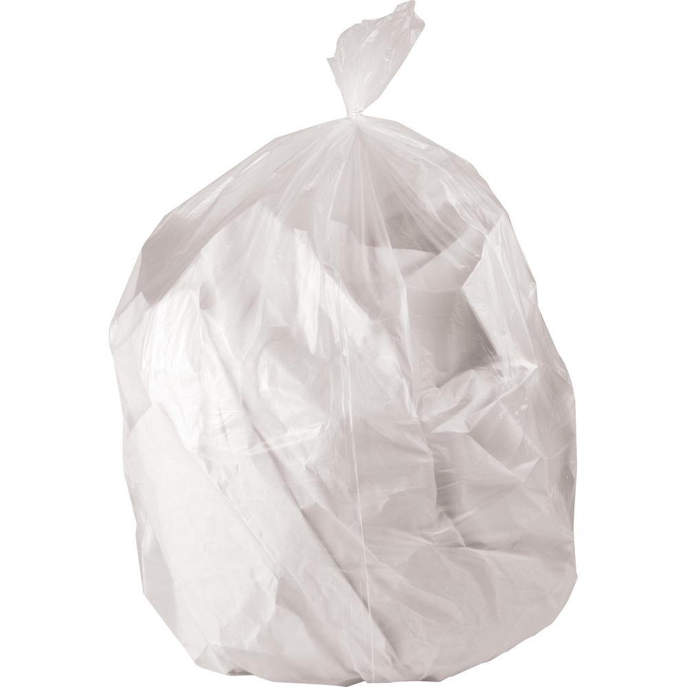 Genuine Joe Strong Economical Trash Bags - 56 gal Capacity - 43" Width x 48" Length - 0.87 mil (22 Micron) Thickness - Clear - R