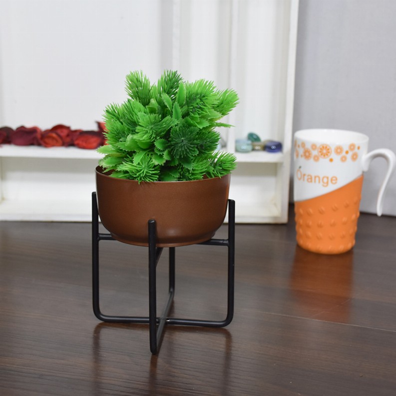 Handmade 100% Iron Round Modern Copper Coated Color Planters Pot - 5.2 x 4.8 x 4.8in Copper
